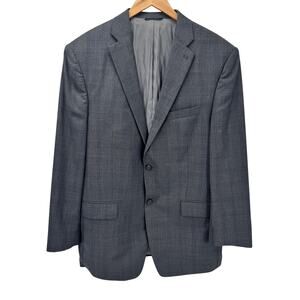 Ralph by Ralph Lauren Blazer Mens 44 R Gray Blue Plaid Wool Suit Jacket Classic